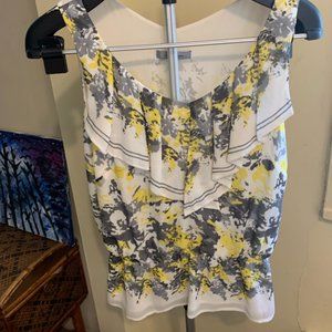 Classiques Entier  grey white and yellow Summer Blouse